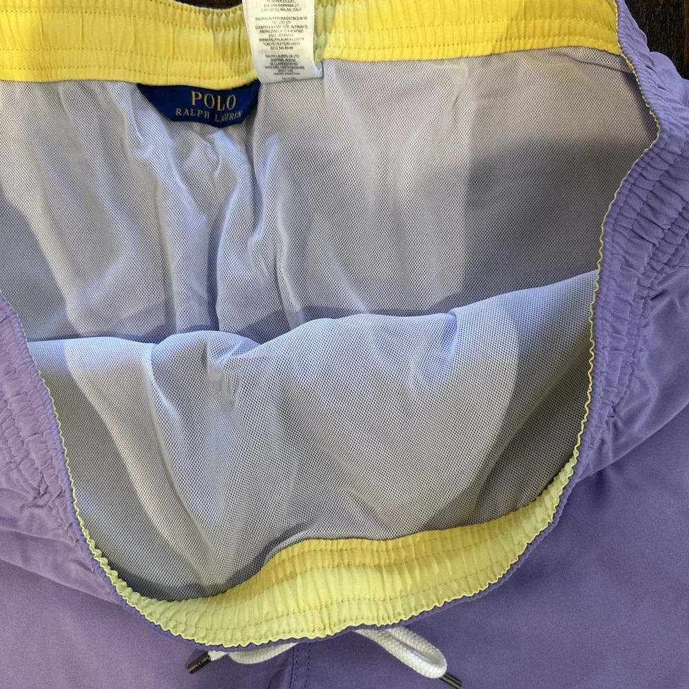 Polo Ralph Lauren Classic Swim Trunks Size 4XLT light Purple Lined‎ New NWT